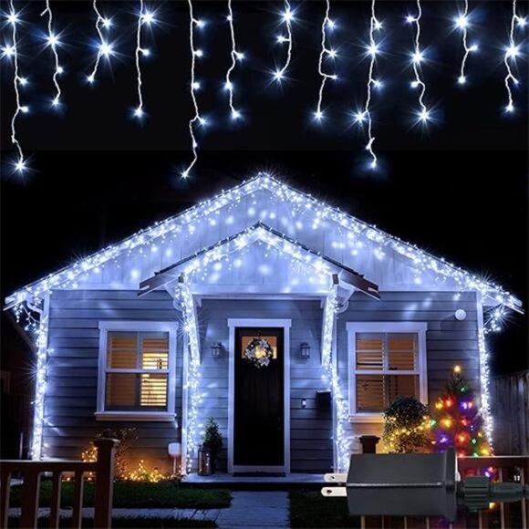 38.8FT 400 LED Icicle Lights Outdoor Waterproof, Icicle...
